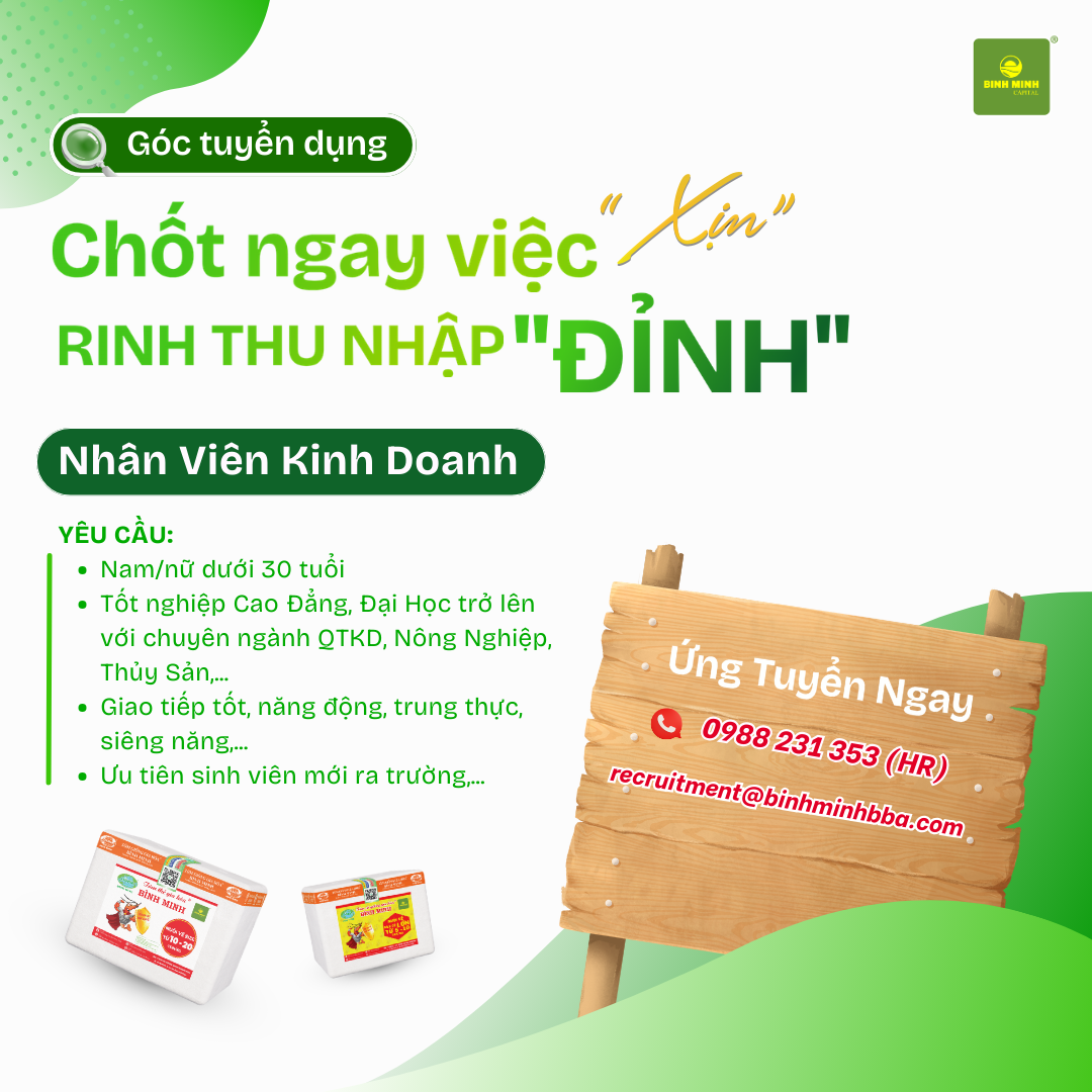 Bình Minh tuyển dụng Nhân viên kinh doanh 